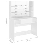 Makeup Table with LED Lights 100x40x135 cm MDF White 331538