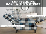 Wingback Reclining Chair Push Back Recliner Armchair for Living Room Bedroom with Footrest Armrests T3398P328127