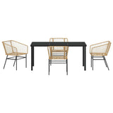 Garden Dining Set 5 pcs Brown Poly Rattan 3380900