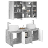 Bathroom Cabinet Set 4 pcs Concrete Grey Engineered Wood 3406546