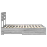 Bed Frame with Drawer Grey Sonoma 135 x 190 cm Engineered Wood 3411656