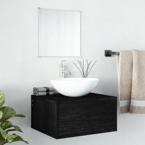 ZNTS 2 Piece Bathroom Furniture Set Black Engineered Wood 242557