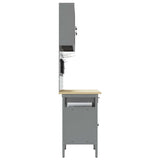 Work Cabinet with Drawer 10 pcs Black Engineered Wood and Steel 3321482