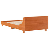 Bed Frame without Mattress Wax Brown 90x190 cm Single Solid Wood Pine 850751