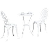 Garden Bistro Set 3 pcs White Aluminium 42002388
