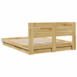 Bed Frame with Headboard without Mattress 140x200 cm Solid Wood Oak 3324138