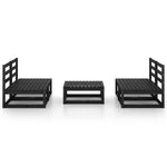 5 Piece Garden Lounge Set Black Solid Pinewood 3075243