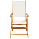 Garden Dining Set Folding 7 pcs Cream White Solid Acacia Wood 3375743