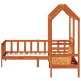 Day Bed Set 3 pcs Wax Brown Solid Pine Wood 3422779