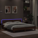 Bed Frame Brown Oak Engineered wood Double Bed Frame 3207538