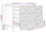 Bed cabinet with Drawer Brown 50 x 33 x 60 cm Solid Mango Wood 4018341