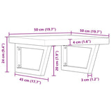Basin Shelf Wall Mounted Steel and Solid Wood Oak 3302391