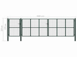 Fence Gate with Lock Green 175 cm Steel 144320