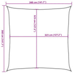 ZNTS Sun Shade Sail Sand 3.6x3.6 m 100% Polyester Oxford 4000411