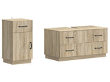 2 Piece Bathroom Cabinet Set HOORN Sonoma Oak Engineered Wood 3417713