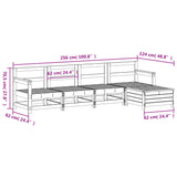 5 Piece Garden Sofa Set White Solid Wood Pine 3250853