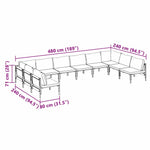 Garden Sofa Set Anthracite Steel 3379012