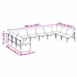 Garden Sofa Set Anthracite Steel 3379012