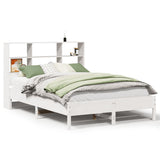 Bookcase Bed without Mattress White 120x190 cm Small Double Solid Wood Pine 3322889