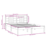 Bed Frame without Mattress Black 140x190 cm Solid Wood 3105389