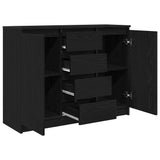 Sideboard with Drawers Black Oak 100.5x35x76 cm Engineered Wood 3328445