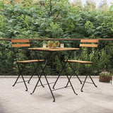 Folding Bistro Chair Set of 2 Natural Teak Solid teak wood 319979