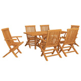 7 Piece Garden Dining Set Solid Teak Wood 3059596