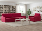 Sofa Set 2 pcs Wine Red Velvet 3433221