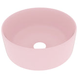 Luxury Wash Basin Round Matt Pink 40x15 cm Ceramic 147010