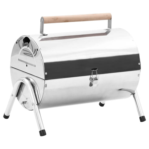 ZNTS Portable Tabletop Charcoal BBQ Grill Stainless Steel Double Grids 47852