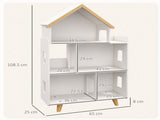 Three-Tier Toy Storage Shelf, Kids Bookcase, with Six Cubes, for Playroom, Bedroom - White T3398P379052