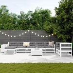 ZNTS 10 Piece Garden Sofa Set White Solid Wood Pine 3250641