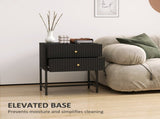 Elegant Two-Drawer Bedside Table - Black T3398P344451