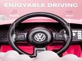 Volkswagen Beetle Licensed 12V Ride on Car w/ Remote Control, Suspension Wheels, Soft Start, Lights, T3398P348454