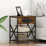 Bedside Cabinet with Shelf 2 pcs Smoked Oak 41 x 31 x 51 cm 859520