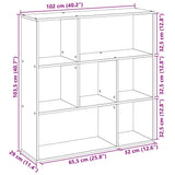Room Divider Bookcase Artisan Oak 102x29x103.5 cm Engineered Wood 858056