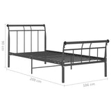 Bed Frame without Mattress Black Metal 100x200 cm 325033