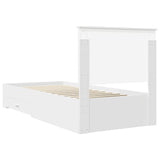 Bed Frame with Headboard White 90 x 200 cm Engineered Wood 3411350