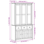 Highborad "BODO" Grey 115.5x43x200.5 cm Solid Wood Pine 3206453