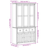 Highborad "BODO" Grey 115.5x43x200.5 cm Solid Wood Pine 3206453