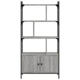 Bookcase with Doors Grey Sonoma 76.5x30x154.5 cm Engineered Wood 833351