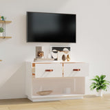 TV Cabinet White 90x40x60 cm Solid Wood Pine 821523