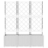 Garden Planter 3 pcs White 120 x 40 x 143 cm Plastic 42002908