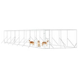 Outdoor Dog Kennel Silver 4x16x2 m Galvanised Steel 3190458