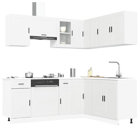 ZNTS 11 Piece Kitchen Cabinet Set Porto White Engineered Wood 3314961