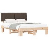 Bed Frame with Upholstered Headboard Taupe 160 x 200 cm 877477