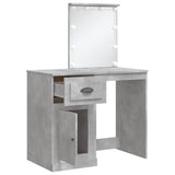 Dressing Table with LED Lights Concrete Grey 90x42x132.5 cm 834974