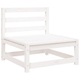Garden Middle Sofa White Solid Wood Pine 805666