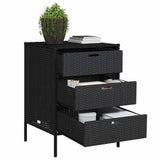 Garden Storage Cabinet Black 55x59x80 cm Poly Rattan 365551