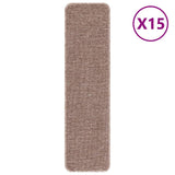 Anti-slip Stair Mats 15 pcs 75 x 20 cm Light brown PP 4019805